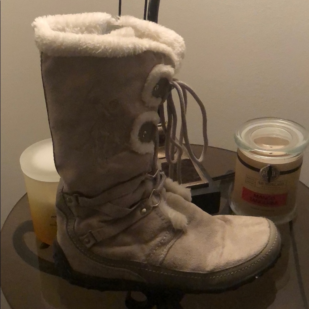 Ralph Lauren clay colored faux suede boots 👢.